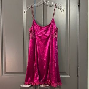 Free People Pink Velvet Slip Dress